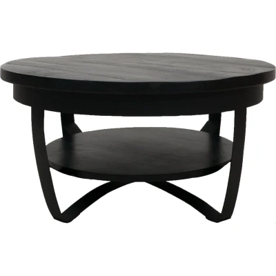 Afbeelding van Home67 Salontafel Cilamon 70 cm Zwart blad onderstel