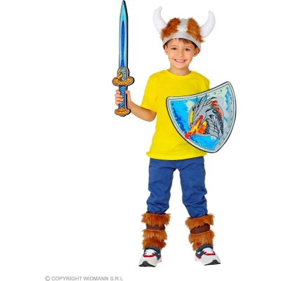 Afbeelding van Widmann Piraat &amp; Viking Kostuum Strijder Van Droakenies Accessoires Set Blauw Carnavalskleding Verkleedkleding
