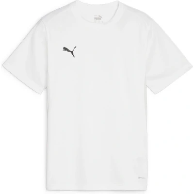 Afbeelding van PUMA teamGOAL Jersey Jr Jongens sportshirt White Black Feather Gray Maat 116