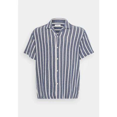 Afbeelding van JACK&amp;JONES PLUS JORCOBA STRIPE RESORT SHIRT SS SN PLS Heren Overhemd Maat EU3XL US1XL