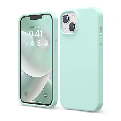Afbeelding van elago vloeibare siliconenhoes, compatibel met iPhone 14 hoesje (6.1), hoogwaardige volledig beschermende hoes 4 frames, schokbestendige zachte microvezel