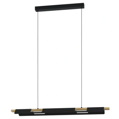 Afbeelding van EGLO Ermua Hanglamp LED 100 cm Zwart/Bruin/Wit Dimbaar