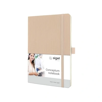 Afbeelding van Sigel notitieboek Conceptum Pure A5 beige softcover 194 pagina&#039;s lijn 80 grams papier SI CO333