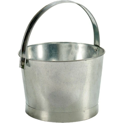 Afbeelding van Bloempot/plantenbak zinken mand rond met handvat 27 x 25 17 cm