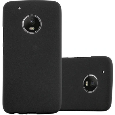 Afbeelding van Cadorabo Hoesje geschikt voor Motorola MOTO G5 in FROST ZWART Beschermhoes gemaakt van flexibel TPU silicone Case Cover