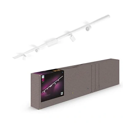 Afbeelding van Philips Hue Perifo railverlichting plafond wit en gekleurd licht 4 spots basisset