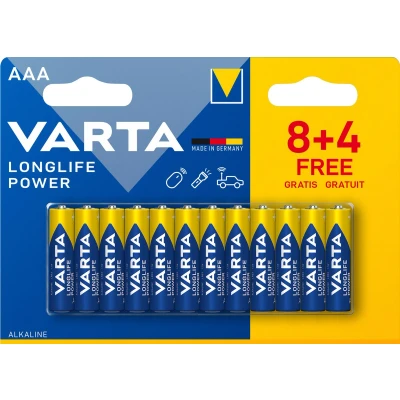 Afbeelding van Varta batterij Longlife Power AAA, blister van 8 + 4 batterijen