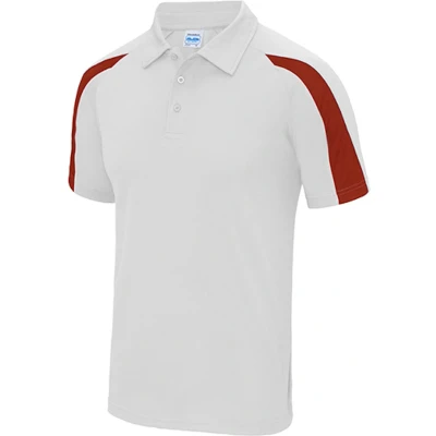Afbeelding van Herenpolo &#039;Contrast Cool&#039; korte mouwen Arctic White/Red S