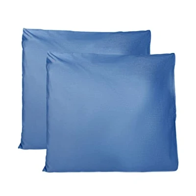 Afbeelding van kussensloop, 65 x cm, 2 stuks, rechthoekig 100% katoen, met sluiting Koningsblauw