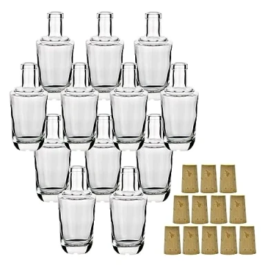 Afbeelding van gouveo 12 glazen flessen van 250 ml &quot;Alchimia&quot; met doppen (SK) kleine kurkstop voor het vullen likeur