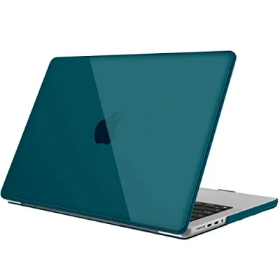 Afbeelding van Fintie Hoes compatibel met MacBook Pro 14 inch (2021 vrijlating), A2442 M1 Pro/Max, ultradun, glad, harde schaal, beschermhoes, snap case, Retina, donker cyaan