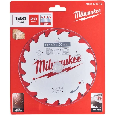Afbeelding van MILWAUKEE 4932471310 cirkelzaagblad P W 140 x 20 1.6 mm, 18ATB