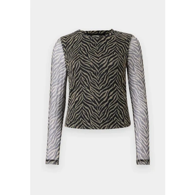 Afbeelding van Only T shirt Onlnova L/s Mesh Top 15357642 Black/707 The It Zebra Dames Maat S