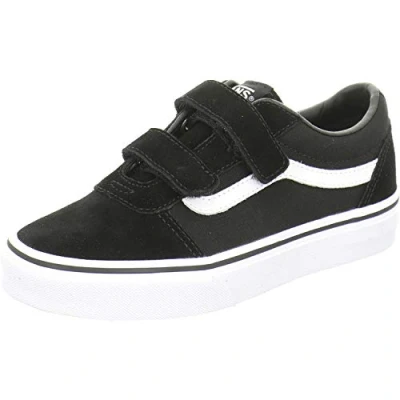 Afbeelding van Vans Ward V Velcro suède, uniseks babysneakers, (suède/canvas) zwart/wit, 29 EU
