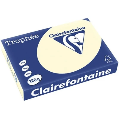 Afbeelding van Clairefontaine Trophée Pastel, gekleurd papier, A4, 120 g, 250 vel, crème papier