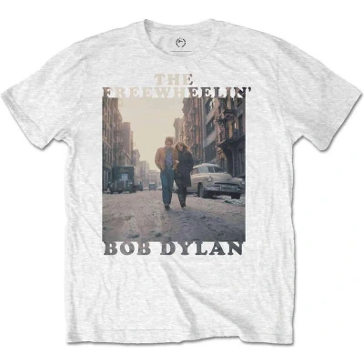 Afbeelding van Bob Dylan The Freewheelin&#039; Heren T shirt M Wit