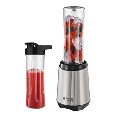 Image de Russell Hobbs Blender [Nomade et Pratique] Mix &amp; Go (300W, Lame en Acier inox, Démarrage automatique, 2 gourdes de 600 ml compatibles au lave vaisselle, Sans BPA, Smoothie autres) Mixeur 23470 56