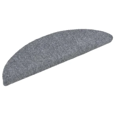 Image de vidaXL Tapis d&#039;escalier auto adhésif 15 pcs 56x17x3 cm Gris clair132693