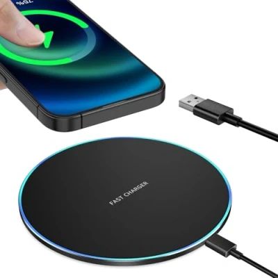 Afbeelding van draadloze oplader, 15 W, snelle compatibel met Samsung Galaxy S24/S23/S22/S21/S20/S10, magnetische iPhone 12/13/14/15/16 serie