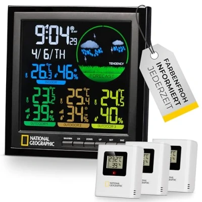 Afbeelding van National Geographic Weerstation Incl. 3 Sensoren Met Kleurendisplay