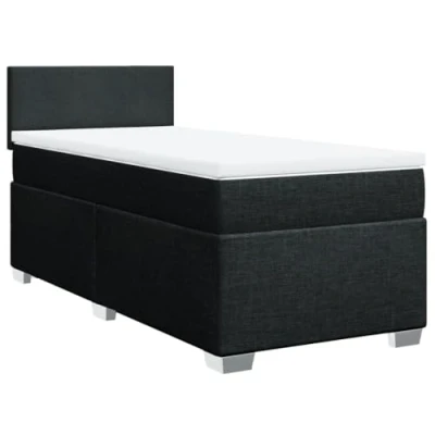 Afbeelding van vidaXL Boxspring met matras stof zwart 100x200 cm