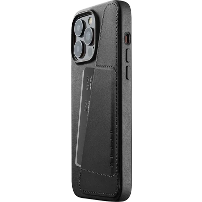 Afbeelding van MUJJO Leather Wallet Case iPhone 14 Pro Max zwart CL 030 BK