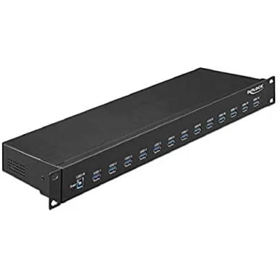 Afbeelding van Delock 64039 Industrie (USB B, 13 Havens), Docking station + USB hub, Zwart