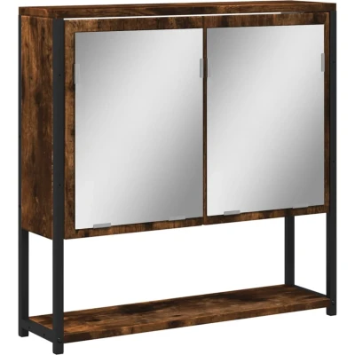 Afbeelding van vidaXL Badkamerspiegelkast 60x16x60 cm bewerkt hout gerookt eikenkleur