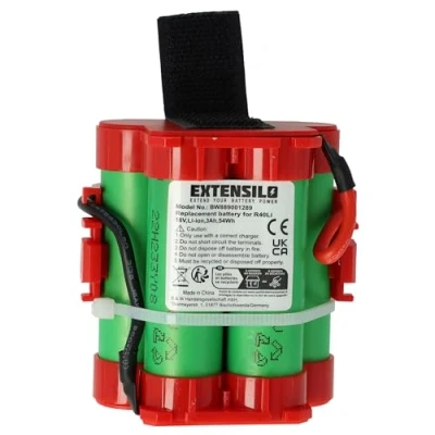 Afbeelding van EXTENSILO Accu compatibel met Gardena grasmaaiers 124562, R38Li, R50Li, R40Li, R45Li, R40, R50, R70 (3000 mAh, 18 V, Li Ion)