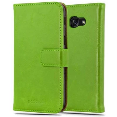 Afbeelding van Cadorabo Hoesje geschikt voor Samsung Galaxy A3 2017 in GRAS GROEN Beschermhoes met magnetische sluiting, standfunctie en kaartvakje Book Case Cover Etui
