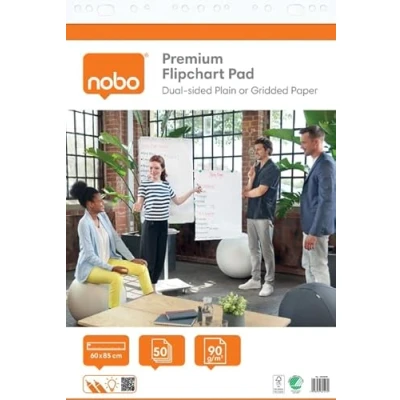 Afbeelding van Flipoverpapier Nobo Premium 60x85cm dubbelzijdig plano 2 stuks