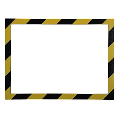 Image de Exacompta Pochettes aimantées murales pour documents A4, 3 faces et 1 côté ouvert insérer des notes affiches, jaune noir Ref 39209E