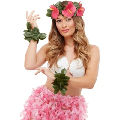 Afbeelding van Smiffys 51034 Hawaiian Luau Tiki set, uniseks, volwassenen, groen en roze