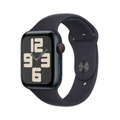 Afbeelding van Apple Watch SE 2023 4G 44mm Zwart (Zwarte Siliconenband S/M)