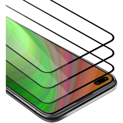 Afbeelding van Cadorabo 3x Screenprotector geschikt voor Honor View 30 Volledig scherm pantserfolie Beschermfolie in TRANSPARANT met ZWART Getemperd (Tempered) Display beschermend glas 9H hardheid 3D Touch