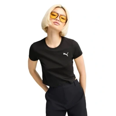 Afbeelding van Puma Wardrobe ESS Kurzes Figurbetontes Tshirt basic, Dames, Maat: XL, Black