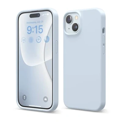 Afbeelding van elago Liquid siliconen hoes, compatibel met iPhone 15, premium siliconen, volledige bescherming [4 laagse schokbestendige structuur], zachte krasbestendige microvezelvoering