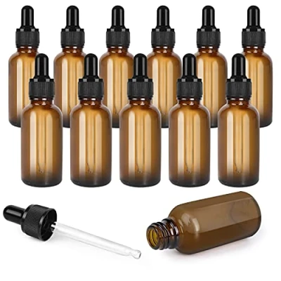 Afbeelding van Ulable 12 x 30 ml glazen druppelfles, lege fles met druppelaar, voor etherische olie (bruin)