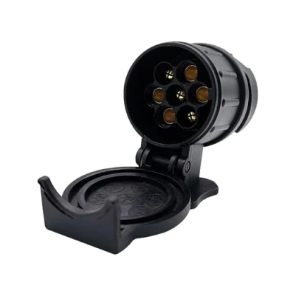 Afbeelding van COACOM 1 x adapter voor aanhanger, 13 polig, 7 mini adapter, waterdicht, 12 V, stekkerconverter vrachtwagen, camper
