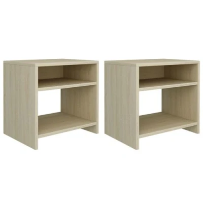 Afbeelding van Nachtkastjes 2 st 40x30x40 cm spaanplaat sonoma eikenkleurig