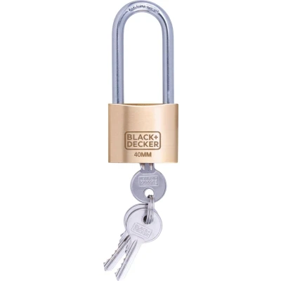 Afbeelding van Black &amp; Decker Lang Hangslot Messing 40 Mm Beveiliging
