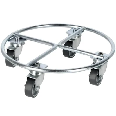 Afbeelding van KADAX Plantenrol van staal met wielen, voor transport, plantenrol, diameter 30 cm, zilver