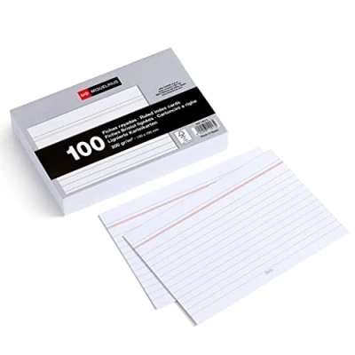 Afbeelding van Miquelrius Flashcards, 100 notitiekaarten, horizontaal gelinieerd, studiekaarten, offsetkarton, 200 g/m², afmetingen x 150 mm