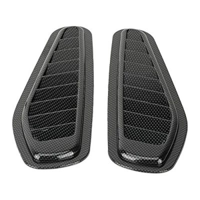 Afbeelding van Luchtinlaat Deksel, 2 stks Auto Koolstofvezel Stijl Decoratieve Lucht Inlaat Socket Scoop Cap Universele Cover