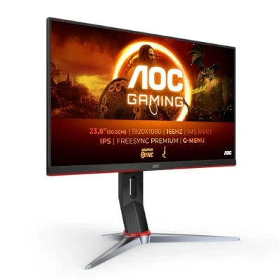 Afbeelding van AOC 24G2SP Gaming Monitor 24 inch, 1920x1080, FHD, 165 Hz, 1ms, FreeSync Premium, VGA, HDMI, DisplayPort, zwart/rood