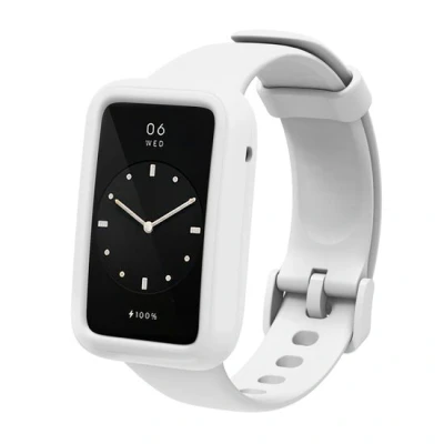 Afbeelding van Siliconen sportbandje met case Wit Xiaomi Smart band 7 Pro