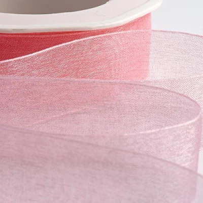 Afbeelding van Italian Options Organza chiffon lint, 7 mm x 50 m, roze