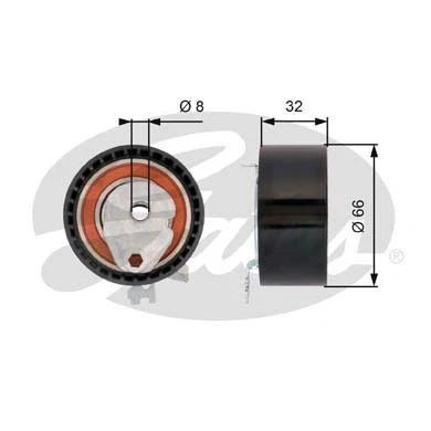 Afbeelding van GATES FleetRunner Micro V Stretch Fit T43168 Spanrol, tandriem RENAULT: CLIO 3, LAGUNA 3 Grandtour