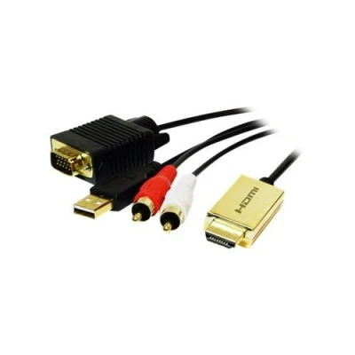 Image de LogiLink Câble vidéo/audio HDMI mâle pour 15 pin D Sub (DB 15), RCA x 2 m