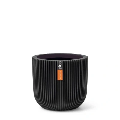 Afbeelding van Pot bol Groove 14x13 zwart Capi Europe